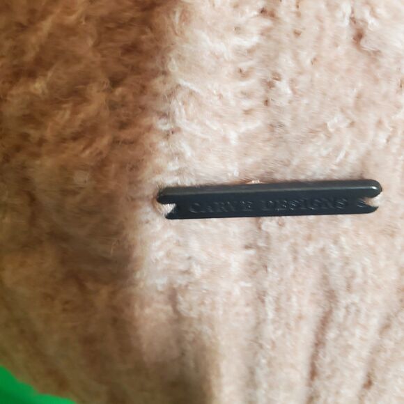 Carve Designs Chunky Cable Knit Sweater Oversized Wool Turtleneck Pink Sz XS-M - Picture 5 of 7